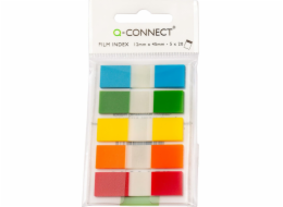 Q-Connect Q-CONNECT indexovací jazýčky, PP, 12x45mm, 100 karet, věšák, mix barev