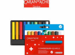 Caran d`Arche CARAN D ACHE Swisscolor voskové akvarelové pastelky, kartonová krabička, 10 ks.