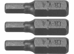 Šroubovací bity Dedra Hex H4x25mm, 3 ks blistr (18A04H40-03)