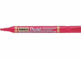 Pentel Permanentní popisovač N860, zkosený hrot, červený (42K054B)