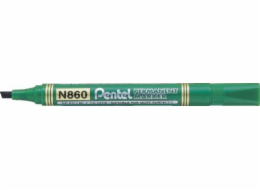 Pentel Permanentní popisovač N860, zkosený hrot, zelený (42K054D)