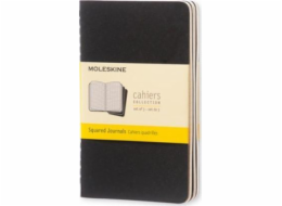 Moleskine Sada 3 MOLESKINE Cahier Journal P (9x14cm) mřížkovaný, 64 stran, černý