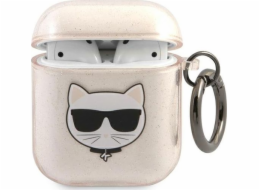 Karl Lagerfeld Ochranné pouzdro KLA2UCHGD Glitter Choupette pro AirPods 1/2 béžové