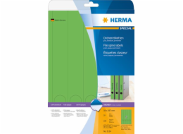 Herma Barevné etikety Special 5134, pro pořadače, A4, zelené, 38 x 297 mm, neprůhledný matný papír, 100 ks, zaoblené rohy (5134)