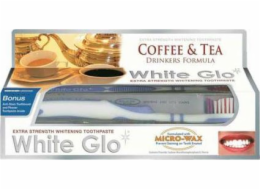 White Glo WHITE GLO_SET Coffee Tea Drinkers Formula bělící pasta na odstraňování skvrn od kávy a čaje 100ml + kartáč