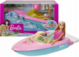 Barbie Sada Barbie Panenka + Motorový člun Člun pro panenku (GRG30)