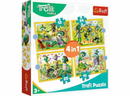 Trefl Puzzle 4v1. Treflik hry dohromady. Rodina Trefliků 34358