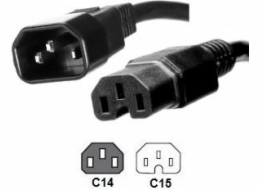 MicroConnect C14 - C15 napájecí kabel, 2m (PE011420)