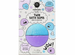 Nailmatic Nailmatic Kids Twin Bath Bomb dvojitá koupelová bomba pro děti Modrá/fialová 170g