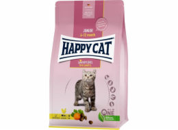 Happy Cat Junior Farm Poultry, suché krmivo, pro koťata ve věku 4-12 měsíců, drůbež, 1,3 kg, sáček