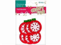 Craft with Fun Dekorativní plstěný ornament, 6 prvků