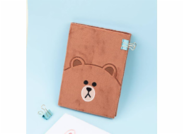 Plyšový zápisník Line Friends / Notebook A5 Hnědý medvídek