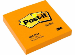 Post-It 3M POST-IT_ samolepicí podložka (654N), 76x76mm, 1x100 karet, jasně oranžová