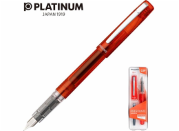 Plnicí pero Platinum Platinum Prefounte Vermilion Orange, F, v plastovém obalu, na blistru, oranžové