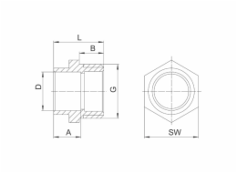 Ferro vsuvka adaptéru 1 x 28 mm mosaz (4243-2803)