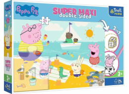 Trefl Oboustranné puzzle 24 dílků Super Maxi Happy Peppa's Day 3v1