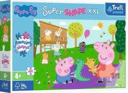 Trefl Puzzle 60 dílků Super Shape XXL Prasátko Peppa Hraje si se svým bratrem