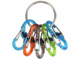 Nite Ize KeyRing + 5x průhledná mikro karabina, mix barev (KRGP-11-R3)