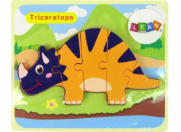 Dřevěné puzzle Dinosauři Triceratops Ankylosaurus Orange