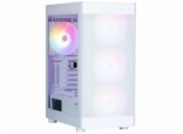 Zalman skříň i4 TG / Middle Tower / 4x 140 mm RBG LED fan / 2x USB 3.0 / 1x USB 2.0 / mesh panel / tvrzené sklo / bílá