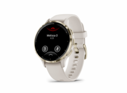 Garmin Venu 3S, Nerezová luneta Soft Gold, pouzdro Ivory, silikonový řemínek