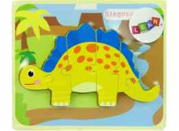 Import leantoys Wooden Puzzle Dinosaur Stegosaurus Yellow