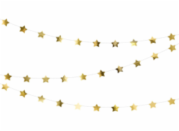 Party Deco Garland banner Zlaté hvězdy - 360 cm - 1 ks univerzální