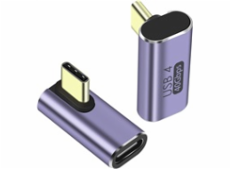 PremiumCord Adaptér USB-C na USB-C, USB 4.0, zahnutý 90°