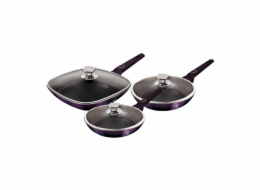 Pánev s titanovým povrchem a poklicemi sada 6 ks Purple Eclipse Collection BH-7107