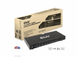 Club3D Video splitter 1:8 HDMI 2.0 4K60Hz UHD (600Mhz), 8 portů