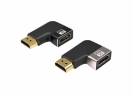 PREMIUMCORD Adaptér spojka 8K HDMI A - HDMI A, F/M, do úhlu 90° - levá