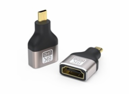 PREMIUMCORD Adapter 8K HDMI Typ A - micro HDMI Typ D, kovová, pozlacená