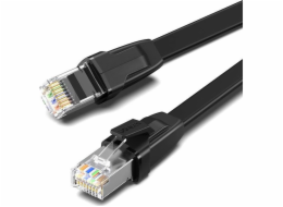 Ugreen UGREEN NW134 Plochý síťový kabel s kovovými zástrčkami, Ethernet RJ45, Cat.8, U/FTP, 1m (černý)