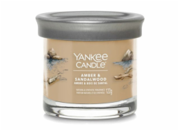 Svíčka ve skleněném válci Yankee Candle, Ambra a santalové dřevo, 122 g