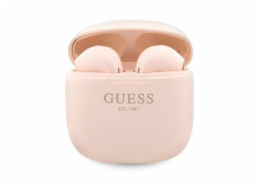 Guess True Wireless Stereo Earphones, růžová Guess True Wireless Classic bezdrátová sluchátka, vynikají skvělým zvukem, ergonomickým tvarem a dotykovým ovládáním