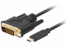 Lanberg USB-C(M)->DVI-D(24+1)(M) kabel 3m černá