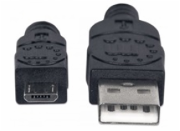 MANHATTAN Kabel propojovací USB 2.0  A Male / Micro-B Male, 1.8m, černý