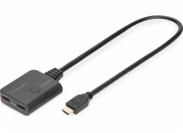 Rozdělovací kabel HDMI 2.0 UHD 4K 60Hz HDMI Typ A/2xHDMI AM/Ż 0,5m černý