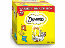 Dreamies DREAMIES Variety Snack Box doplňkové krmivo pro kočky (s příchutí kuřecího masa, sýra a lososa) - 720 g