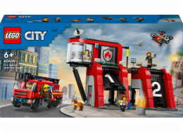  LEGO 60414 City Hasičská stanice s otočným žebříkovým vozidlem, stavebnice