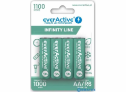 EverActive Nabíjecí baterie R6/AA 1100 mAH, blistr 4 ks. INFINITY LINE, technologie připravená k použití