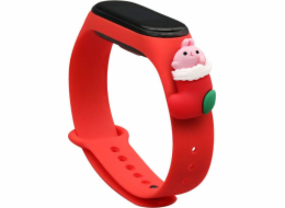 Vánoční silikonový náramek Hurtel Strap pro Xiaomi Mi Band 4 / Mi Band 3 Vánoční silikonový náramek červený (Santa Claus 1)