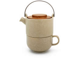 Bredemeijer Tea-for-one Umea beige / Acacia Lid  142024