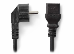 NEDIS napájecí kabel 230V/ přípojný 16A/ konektor IEC-320-C19/ úhlová zástrčka Schuko/ černý/ bulk/ 2m