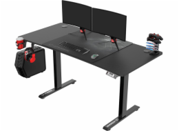 Ultradesk ULTRADESK herní stůl LEVEL V2, 140x68cm, 72-117cm, elektricky nastavitelný, s XXL podložkou pod myš, sluchátka a držák nápojů