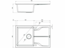 Deante Andante Splachovací dřez - 78 x 49 cm (ZQNS11F)