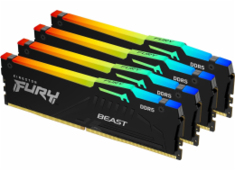 DDR5 Fury Beast RGB paměť 128GB (4*32GB)/5200 CL40 černá