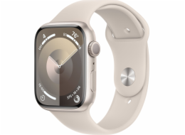Chytré hodinky Apple Apple Watch Series 9 GPS 41mm hliníkové pouzdro Starlight se sportovním páskem Starlight – S/M, model A2978