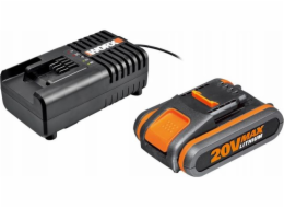 Worx baterie 20V 2,0Ah + nabíječka 2a (WA3601)