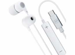 3mk sluchátka - Wired Earphones USB-C, bílá